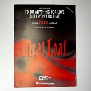 Meat Loaf 1993 Sheet Music I'd Do Anything for Love Piano Vocal Guitar 90s Rock